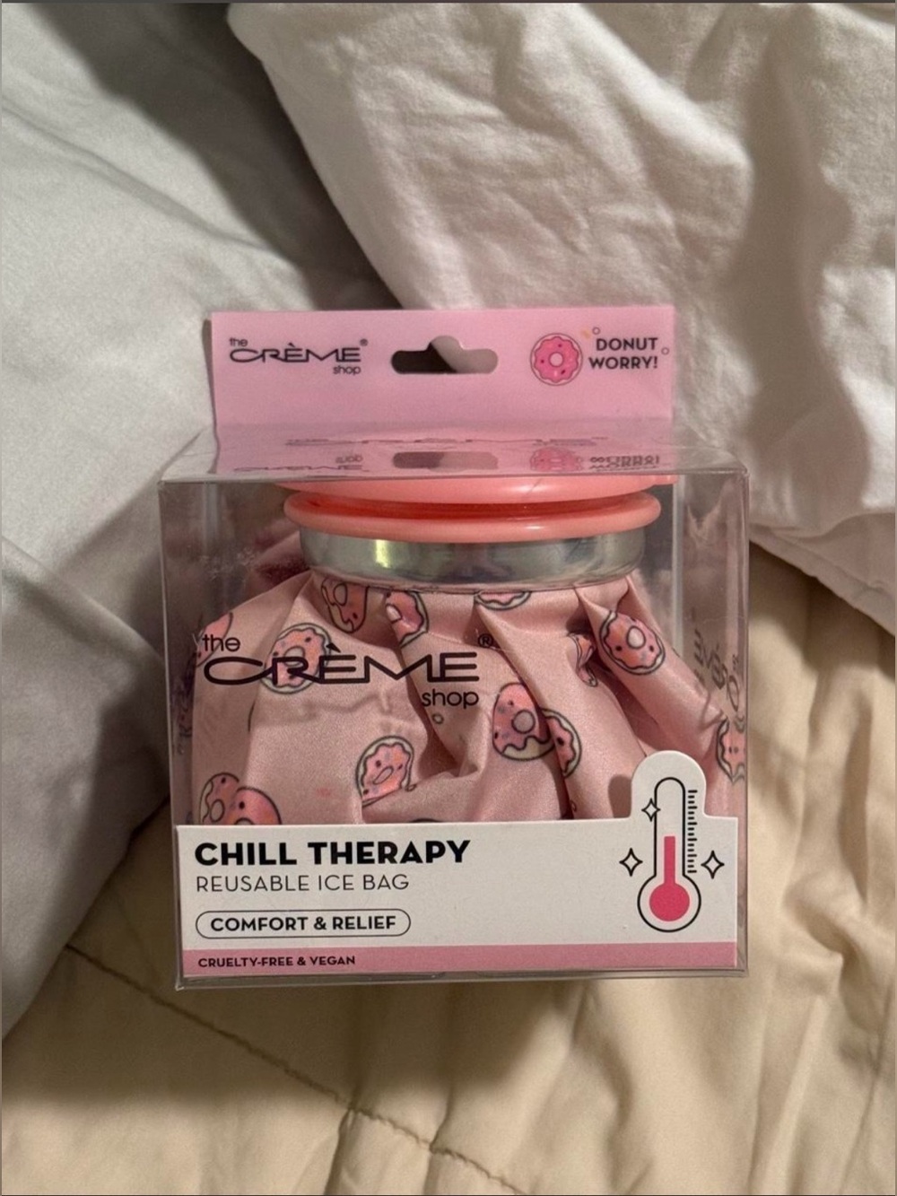 The Crème Shop Pink Donut-Print Chill Therapy Reusable Ice Bag